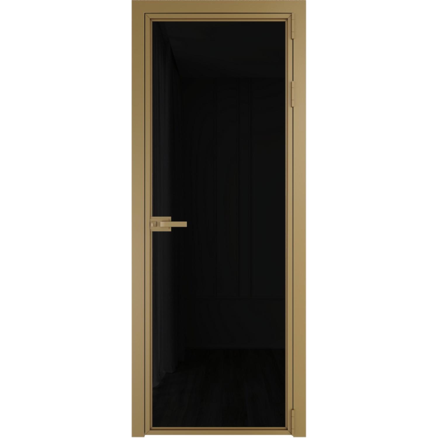 Дверь межкомнатная  алюминиевая  1 AX ProfilDoors (Золото, Триплекс черный)