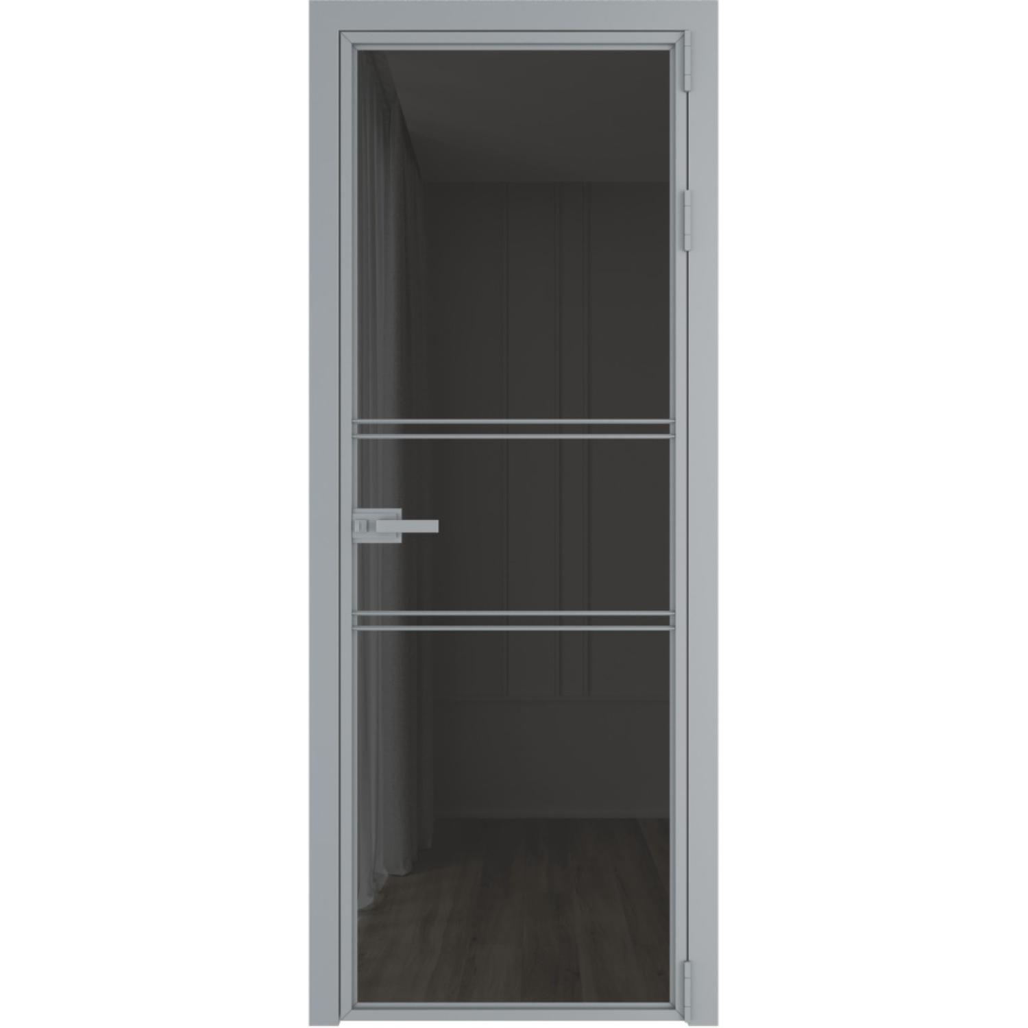 Дверь межкомнатная  алюминиевая  2 AX ProfilDoors (Серебро, Триплекс Тонированный)