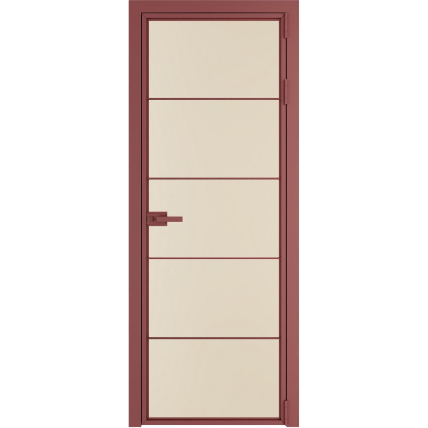 Дверь межкомнатная  алюминиевая  5 AX ProfilDoors (Красный антрацит, Монохром жемчуг)