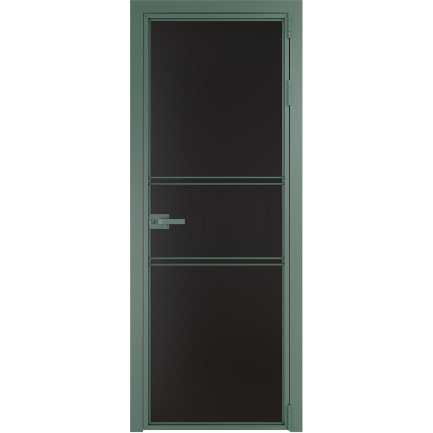 Дверь межкомнатная  алюминиевая  2 AX ProfilDoors (Зеленый воск, Монохром черный)