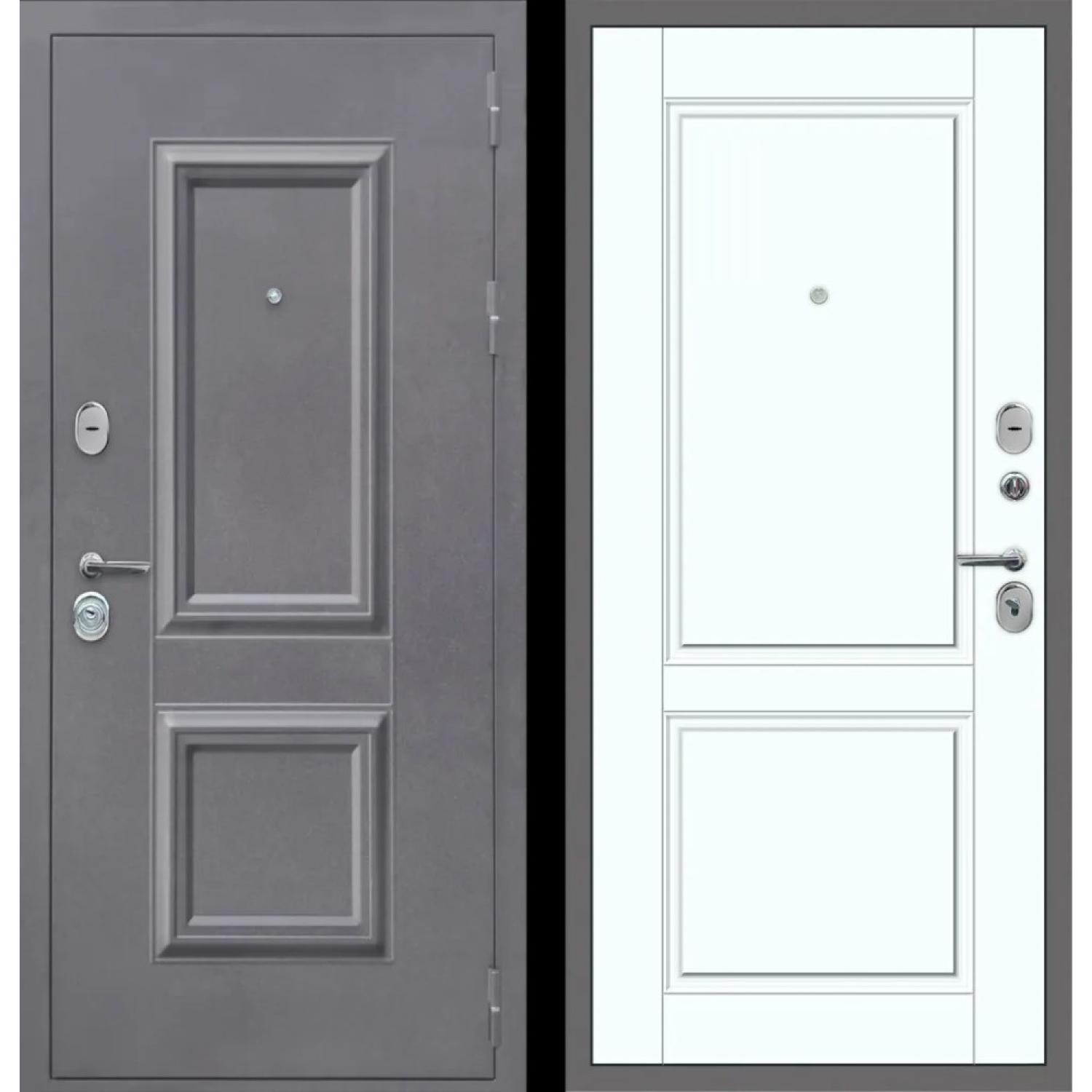 Дверь входная металлическая М50 (960*2050 R, Букле графит (Полимерно-порошковое), Velluto Bianco AG 700, Заказная)