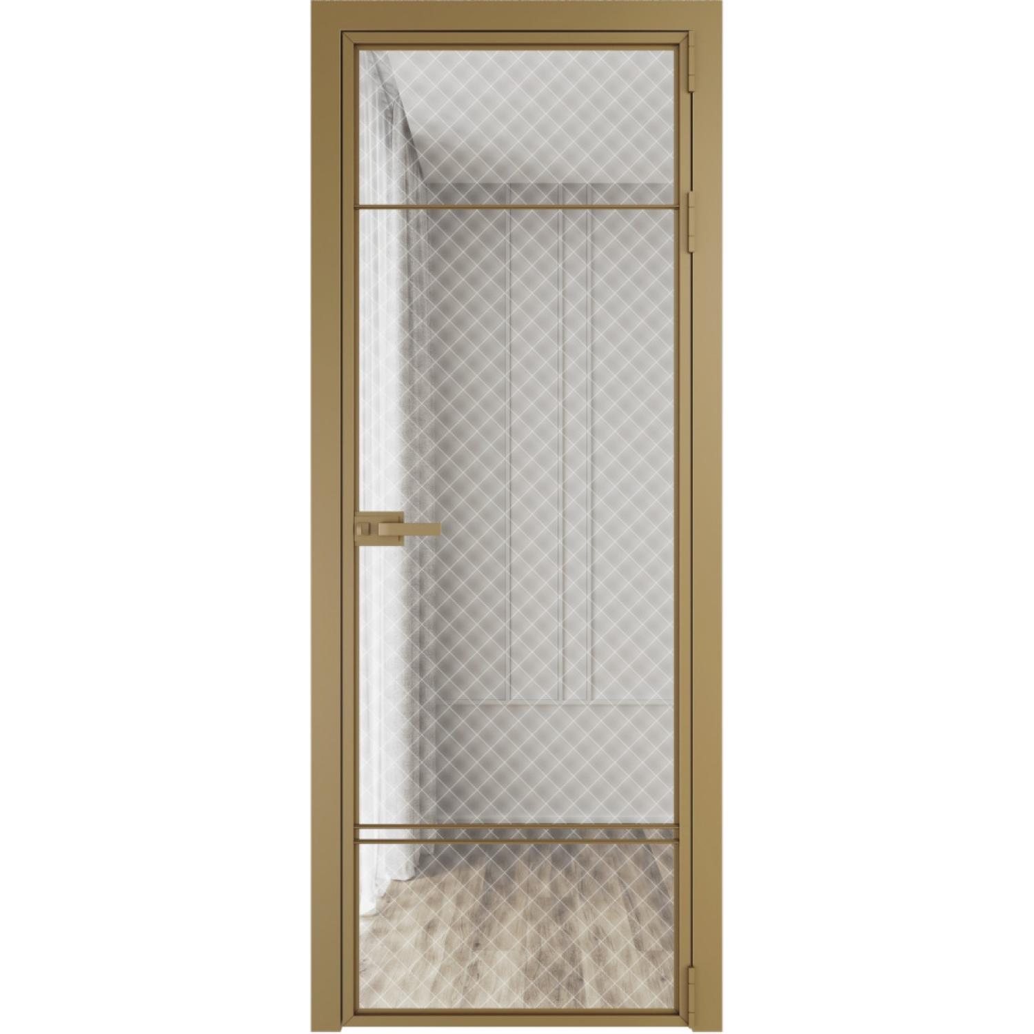 Дверь межкомнатная  алюминиевая  4 AX ProfilDoors (Золото, Ромб белый)