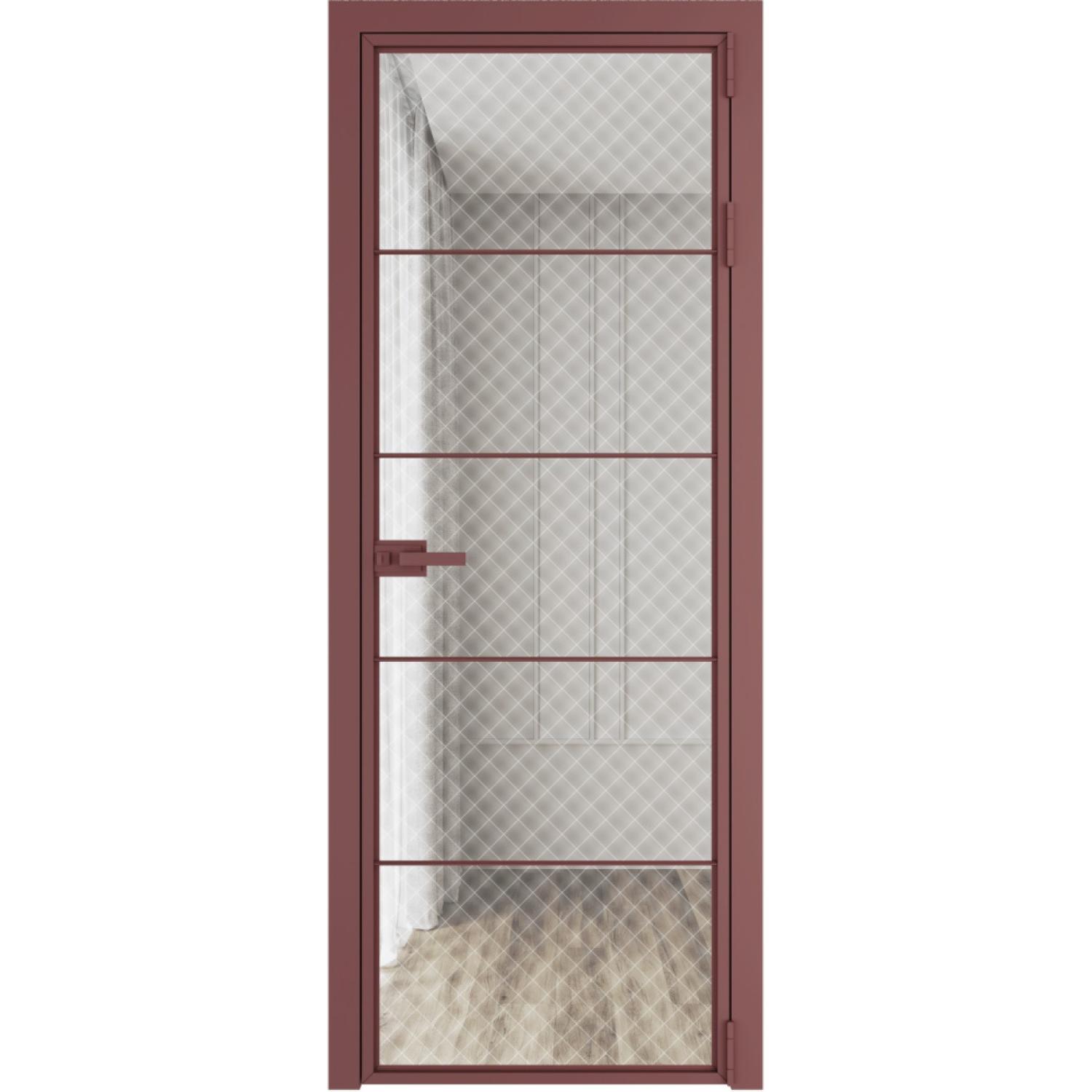 Дверь межкомнатная  алюминиевая  5 AX ProfilDoors (Красный антрацит, Ромб белый)