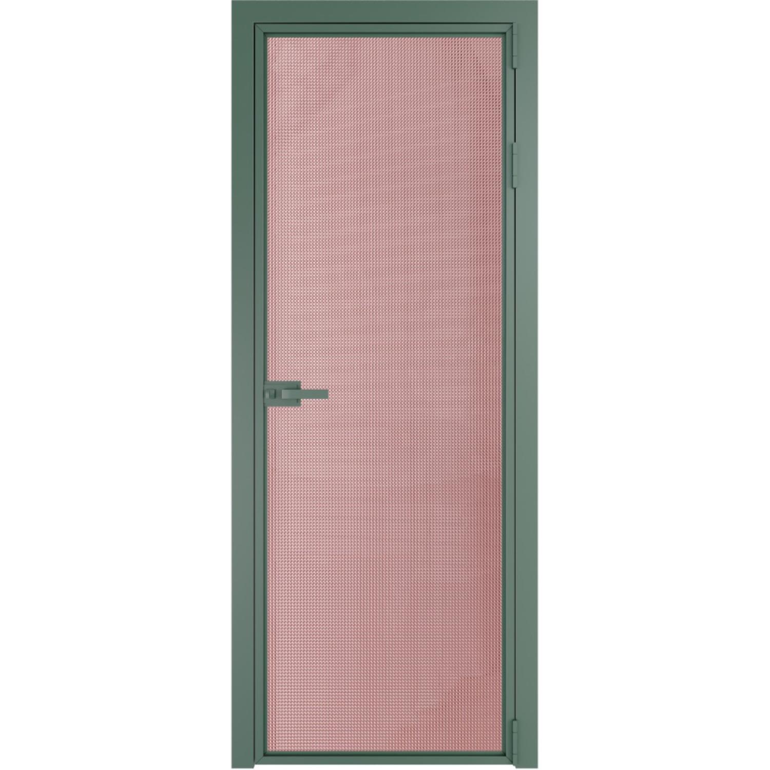 Дверь межкомнатная  алюминиевая  1 AX ProfilDoors (Зеленый воск, Кризет розовый)