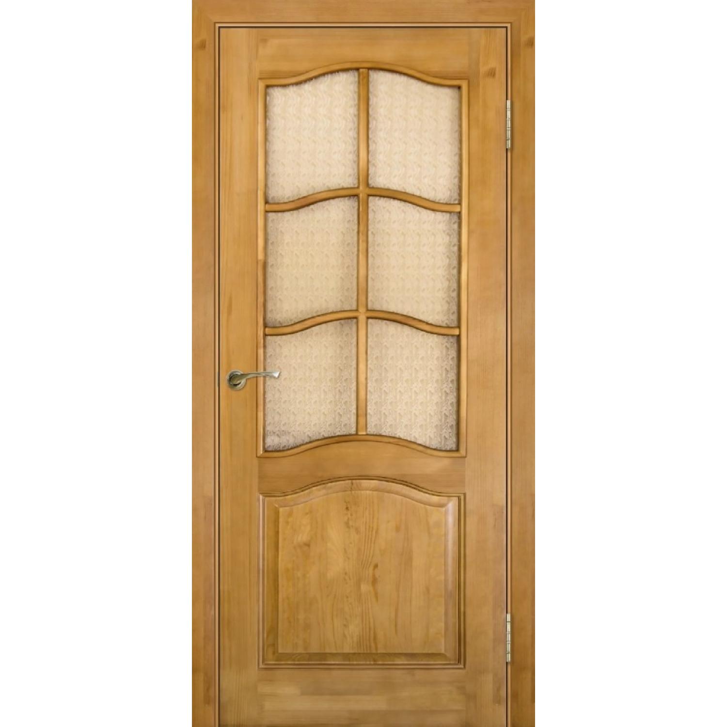 Дверь межкомнатная Модель №7 ДО сосна (2000*600, Светлый лак, Мателюкс бронза матовое, Складская)