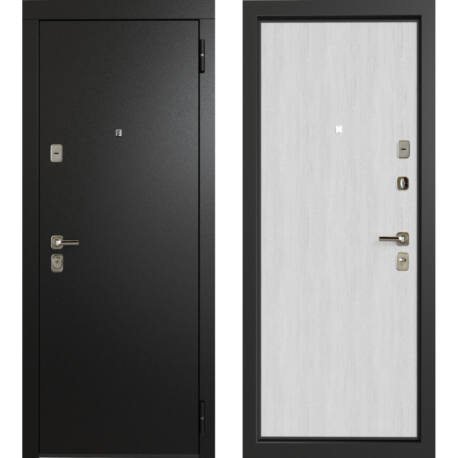 Входная дверь TR17 (960*2050 L, Букле чёрный (Полимерно-порошковое), Artic Oak(экошпон), Заказная)