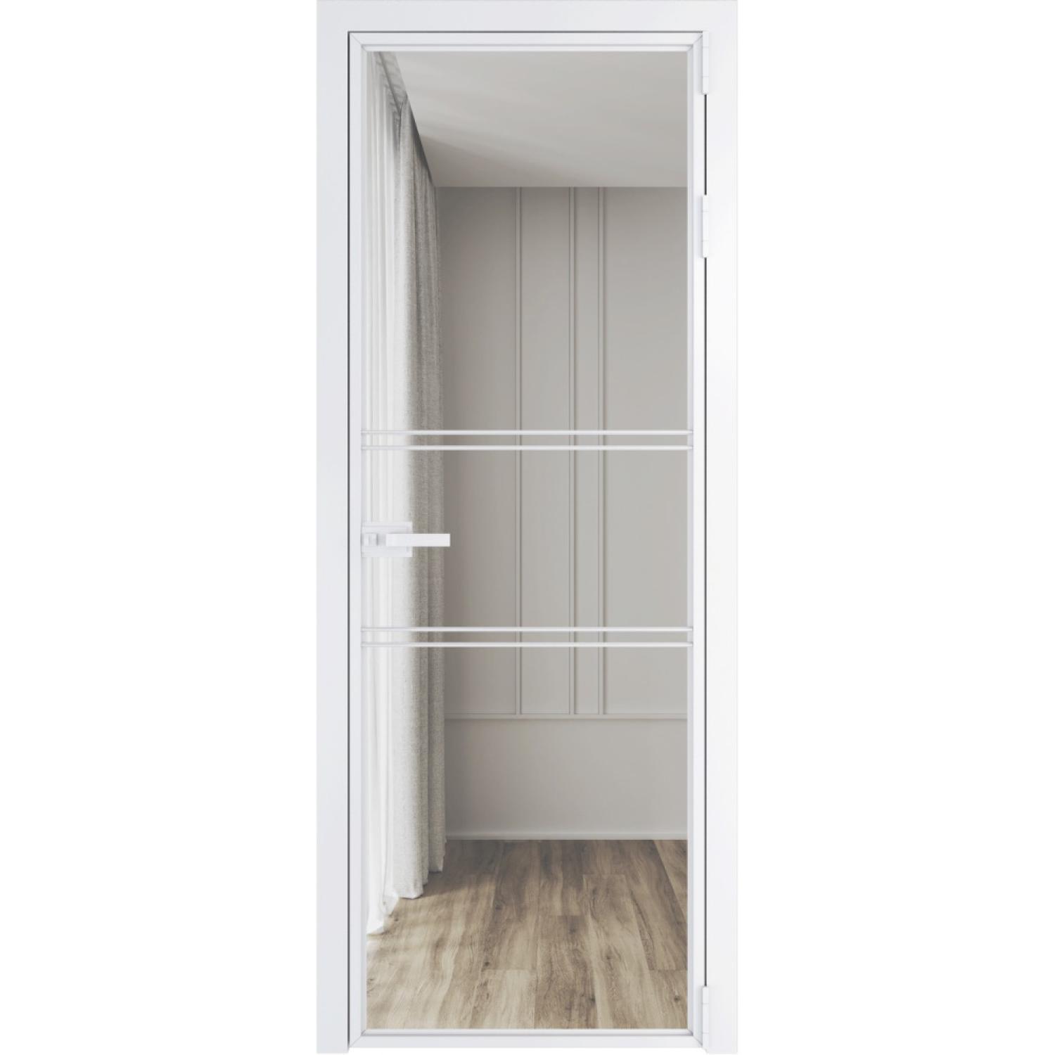 Дверь межкомнатная  алюминиевая  2 AX ProfilDoors (Вайт, Прозрачное)