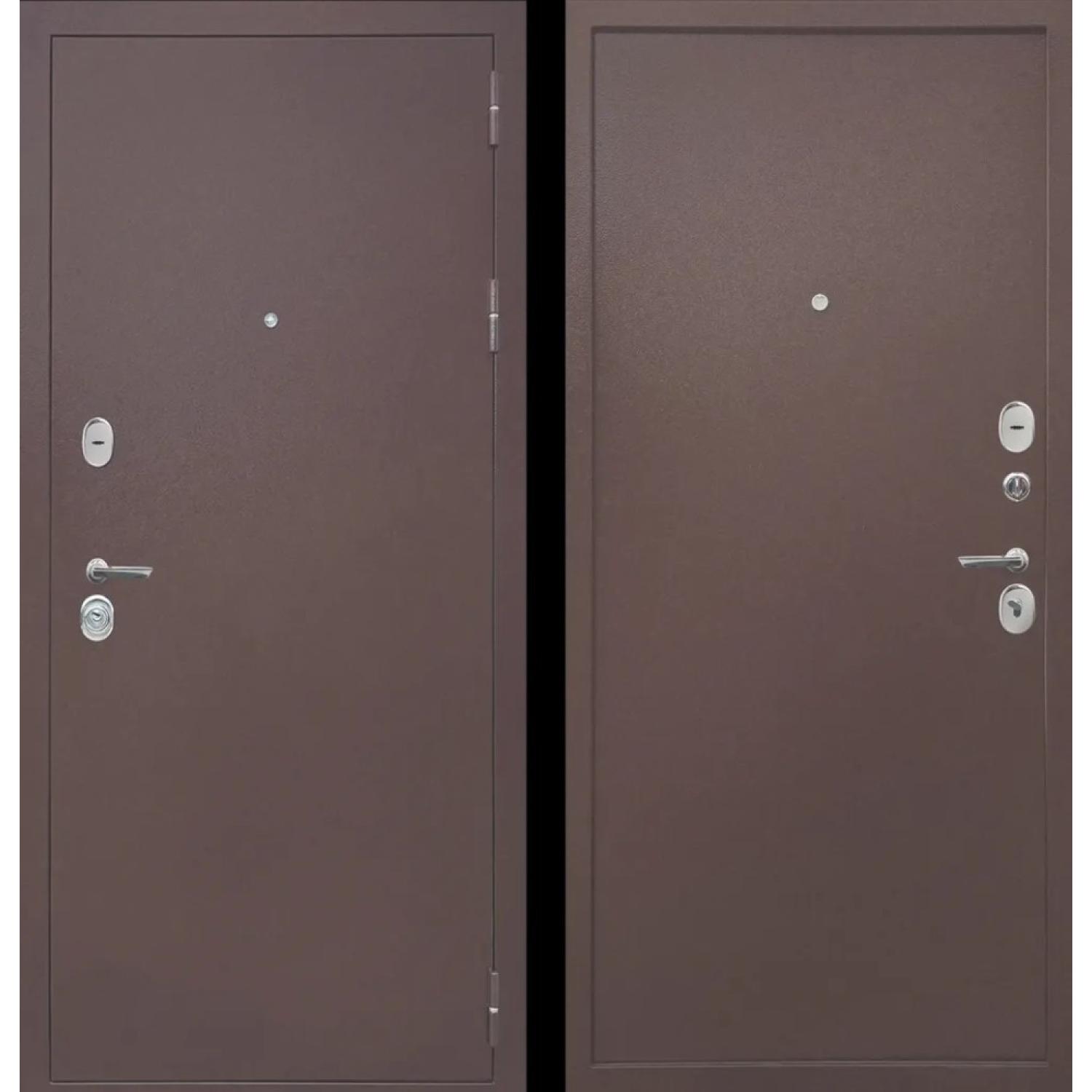 Дверь входная металлическая М1 (860*2050 R, Медный антик (Полимерно-порошковое), Медный антик (полимерно-порошковое), Заказная)