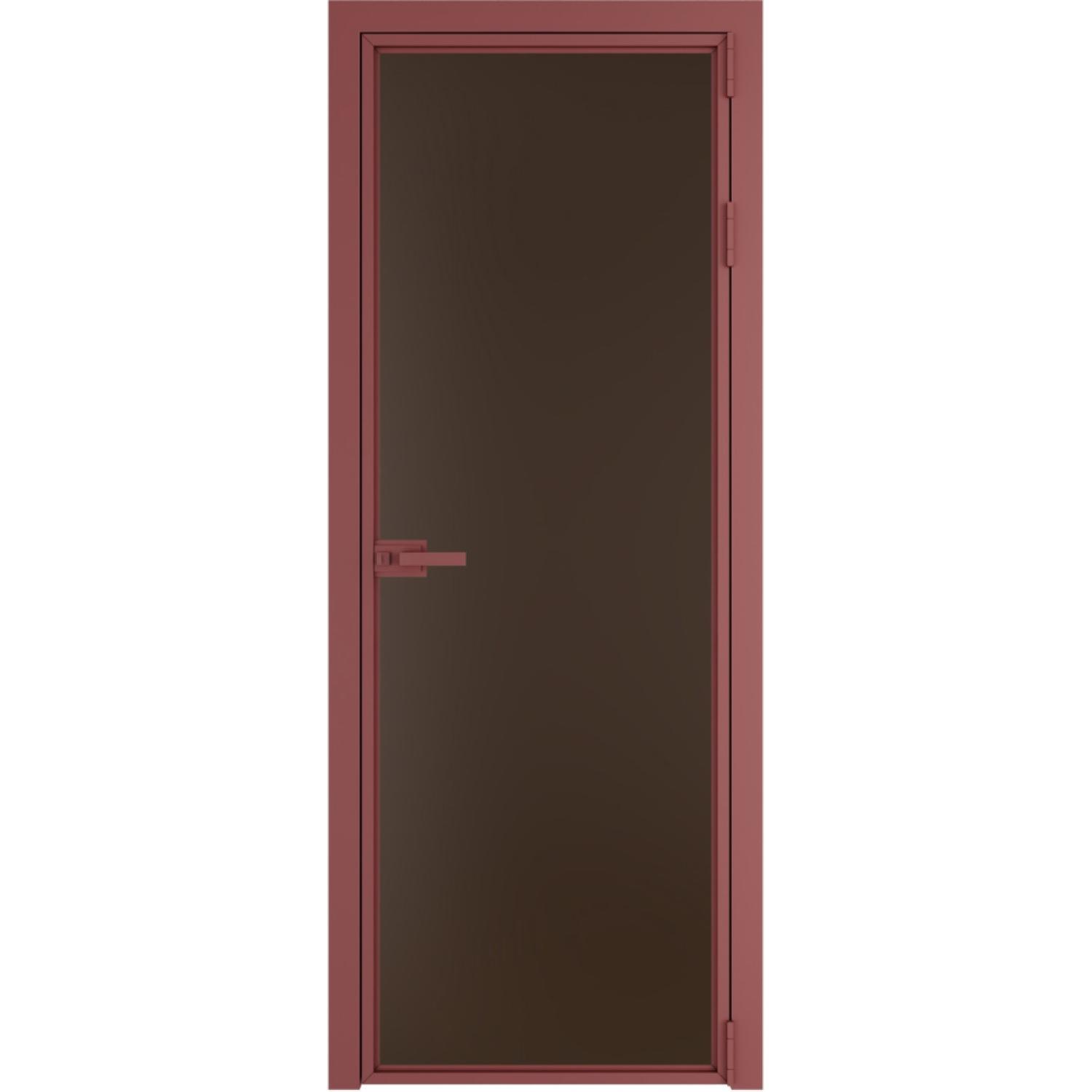 Дверь межкомнатная  алюминиевая  1 AX ProfilDoors (Красный антрацит, Монохром шоколад)