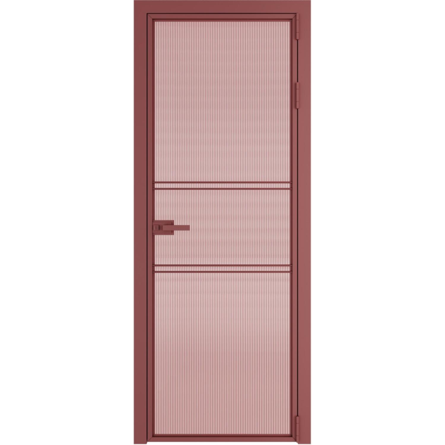 Дверь межкомнатная  алюминиевая  2 AX ProfilDoors (Красный антрацит, Мору розовое)