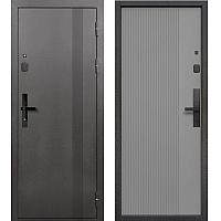 Входная дверь Тайга 9 см Вертикаль Антик серебро - с фрезеровкой Эмалит серый