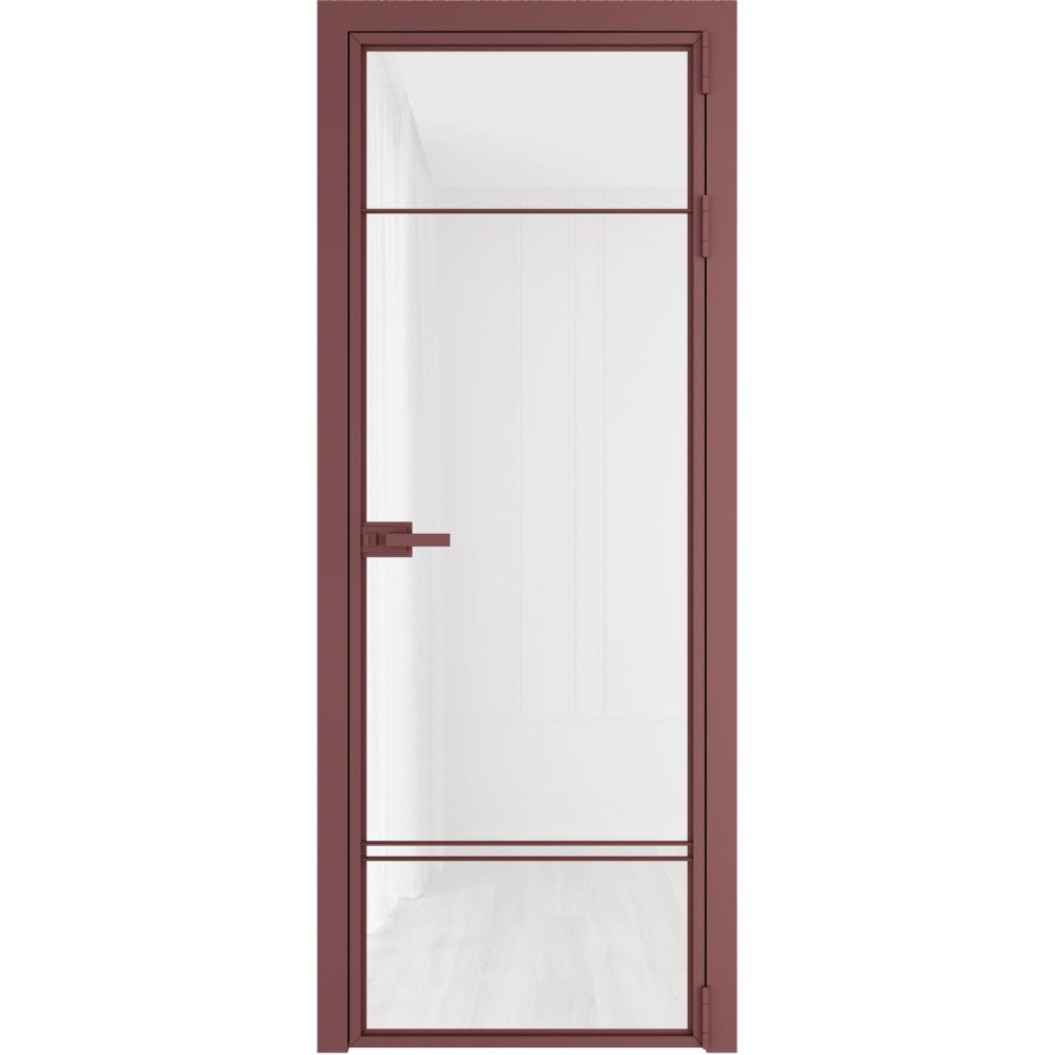 Дверь межкомнатная  алюминиевая  4 AX ProfilDoors (Красный антрацит, Триплекс белый)