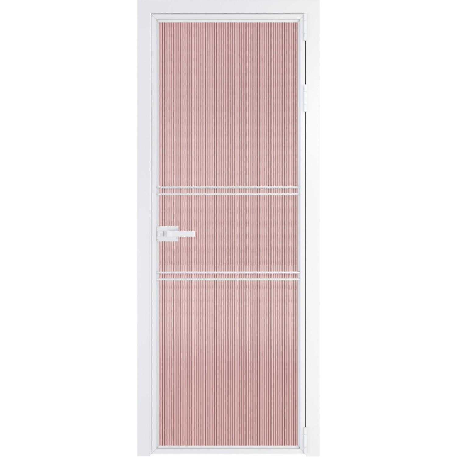 Дверь межкомнатная  алюминиевая  2 AX ProfilDoors (Вайт, Мору розовое)