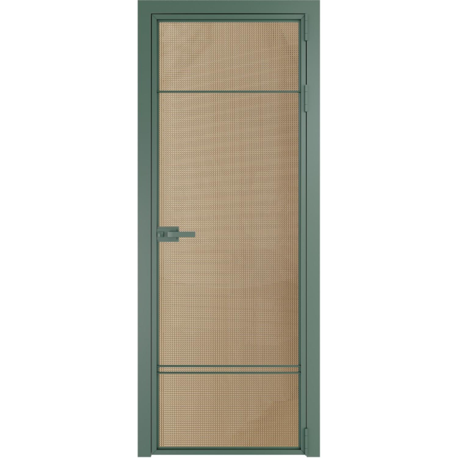 Дверь межкомнатная  алюминиевая  4 AX ProfilDoors (Зеленый воск, Кризет золото)