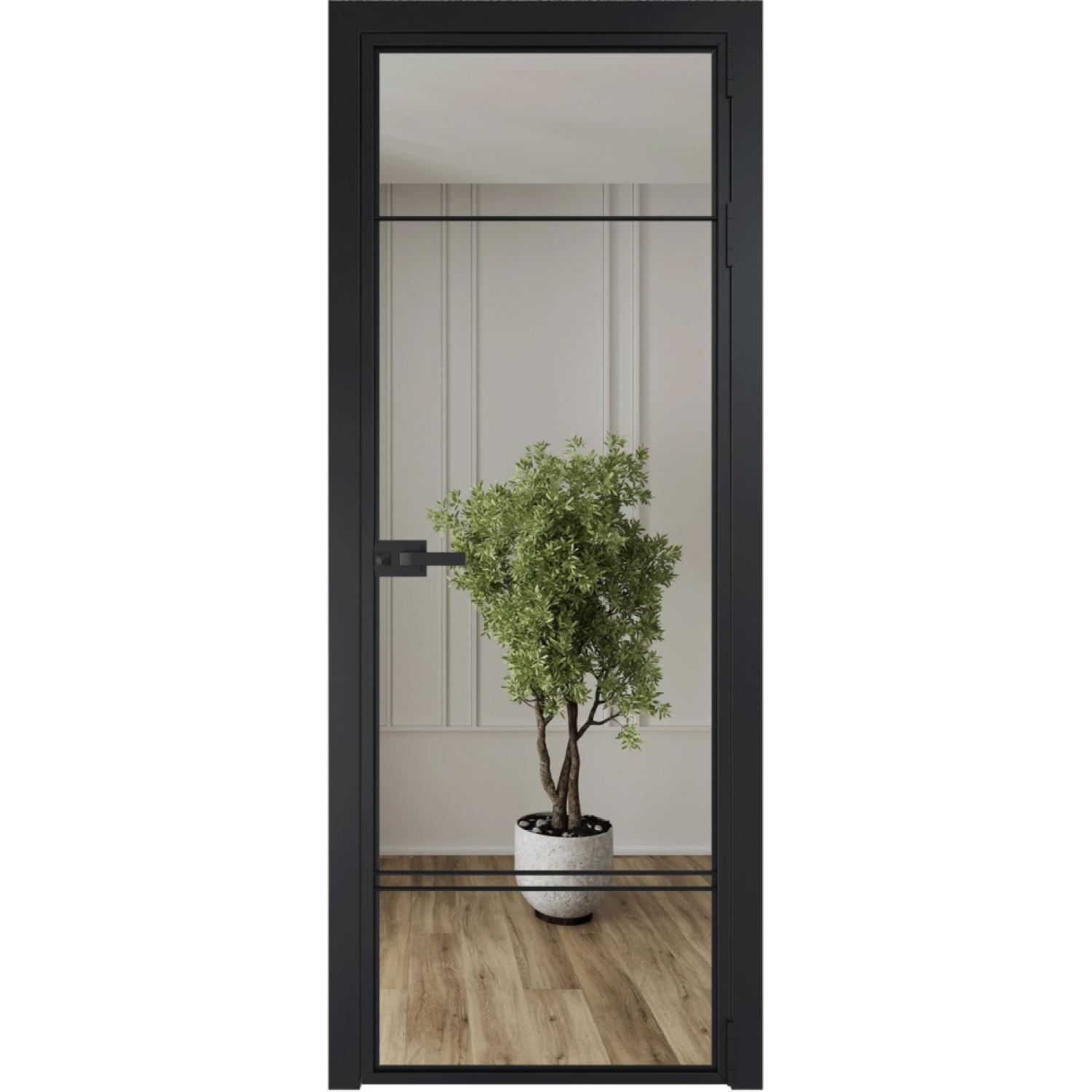 Дверь межкомнатная  алюминиевая  4 AX ProfilDoors (Черный, Зеркало)