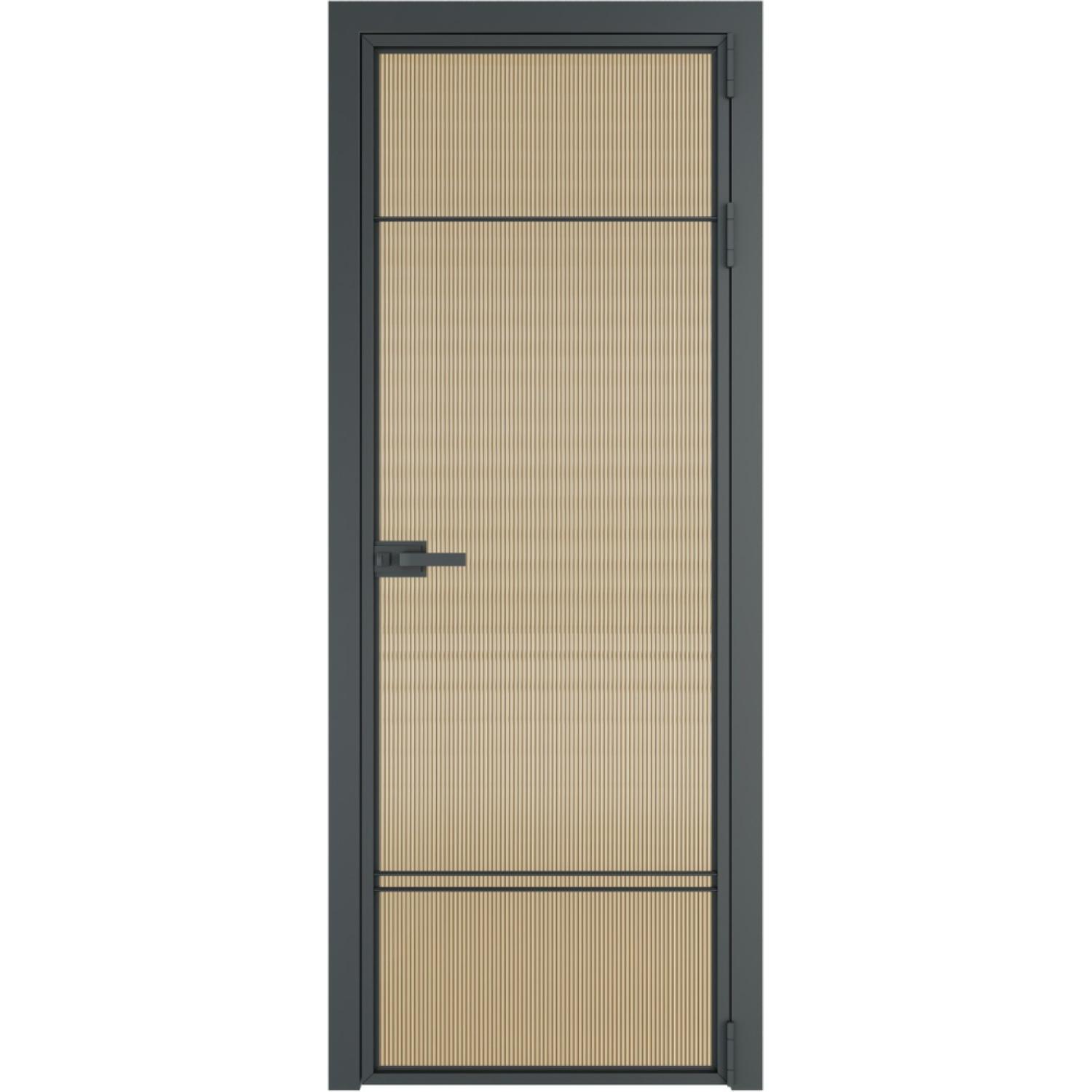 Дверь межкомнатная  алюминиевая  4 AX ProfilDoors (Серая ночь, Мору золото)