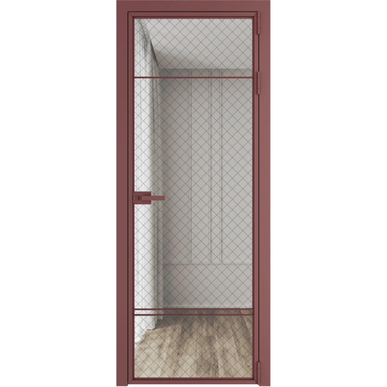 Дверь межкомнатная  алюминиевая  4 AX ProfilDoors (Красный антрацит, Ромб черный)