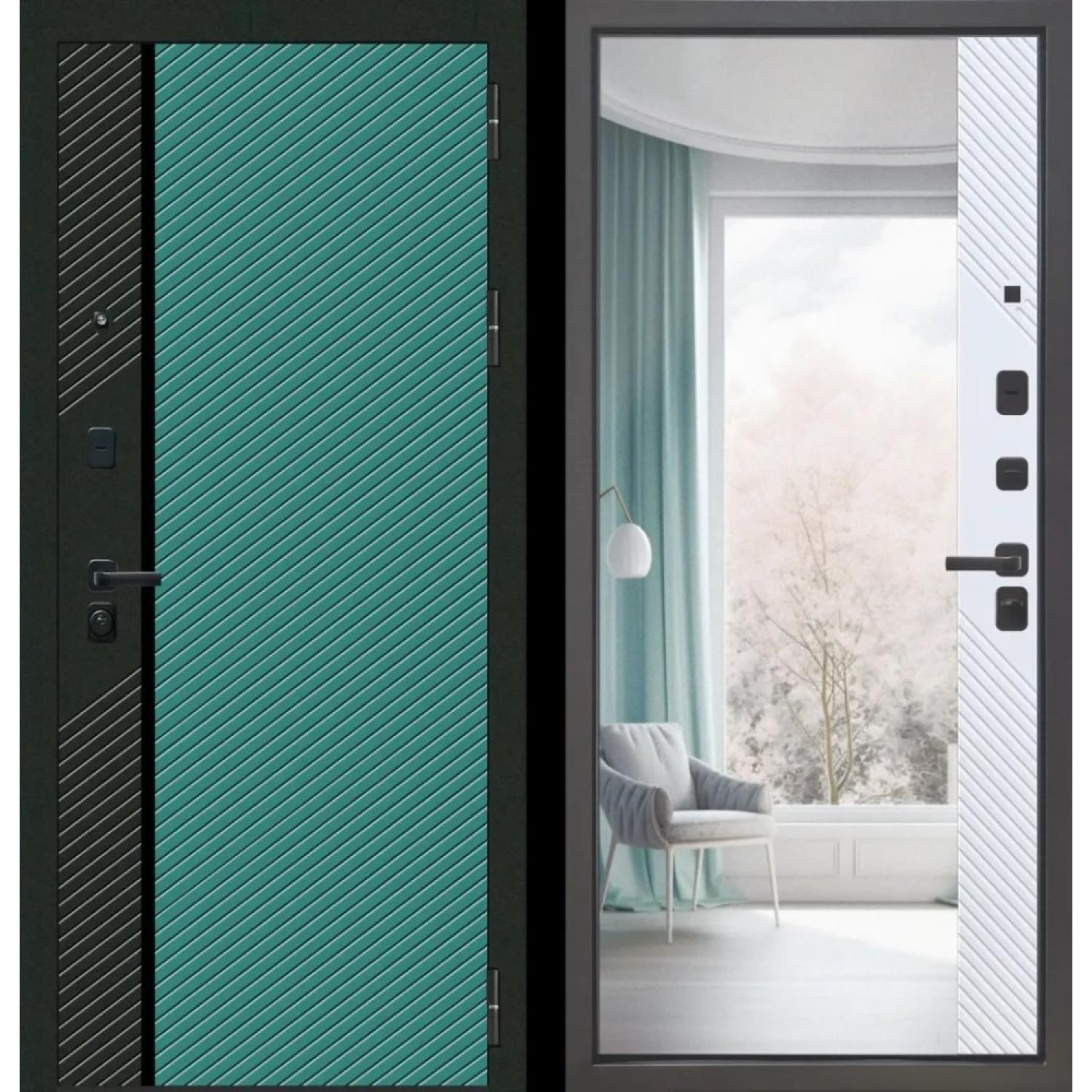 Дверь входная металлическая М18 (860*2050 R, Velluto Avocado, Velluto Bianco AG 700, Заказная)