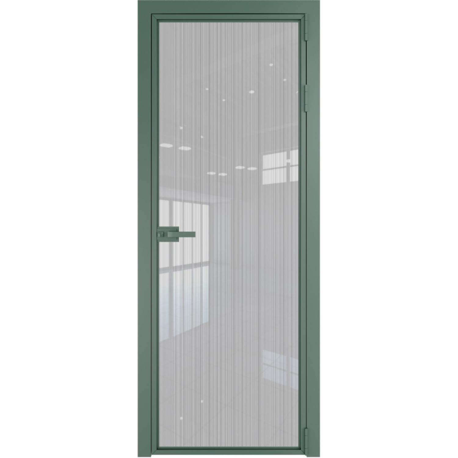 Дверь межкомнатная  алюминиевая  1 AX ProfilDoors (Зеленый воск, Страйп)