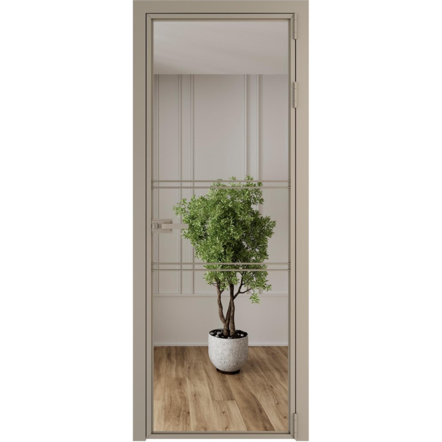 Дверь межкомнатная  алюминиевая  2 AX ProfilDoors (Никель, Зеркало)