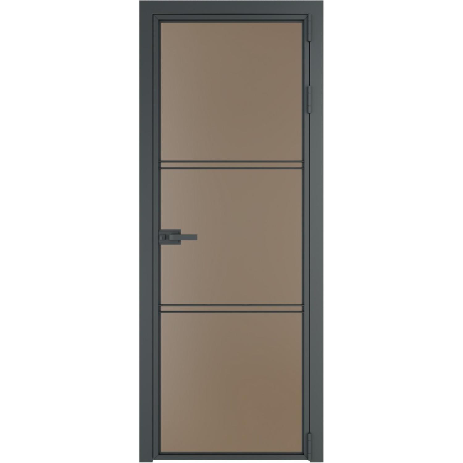 Дверь межкомнатная  алюминиевая  3 AX ProfilDoors (Серая ночь, Монохром капучино)