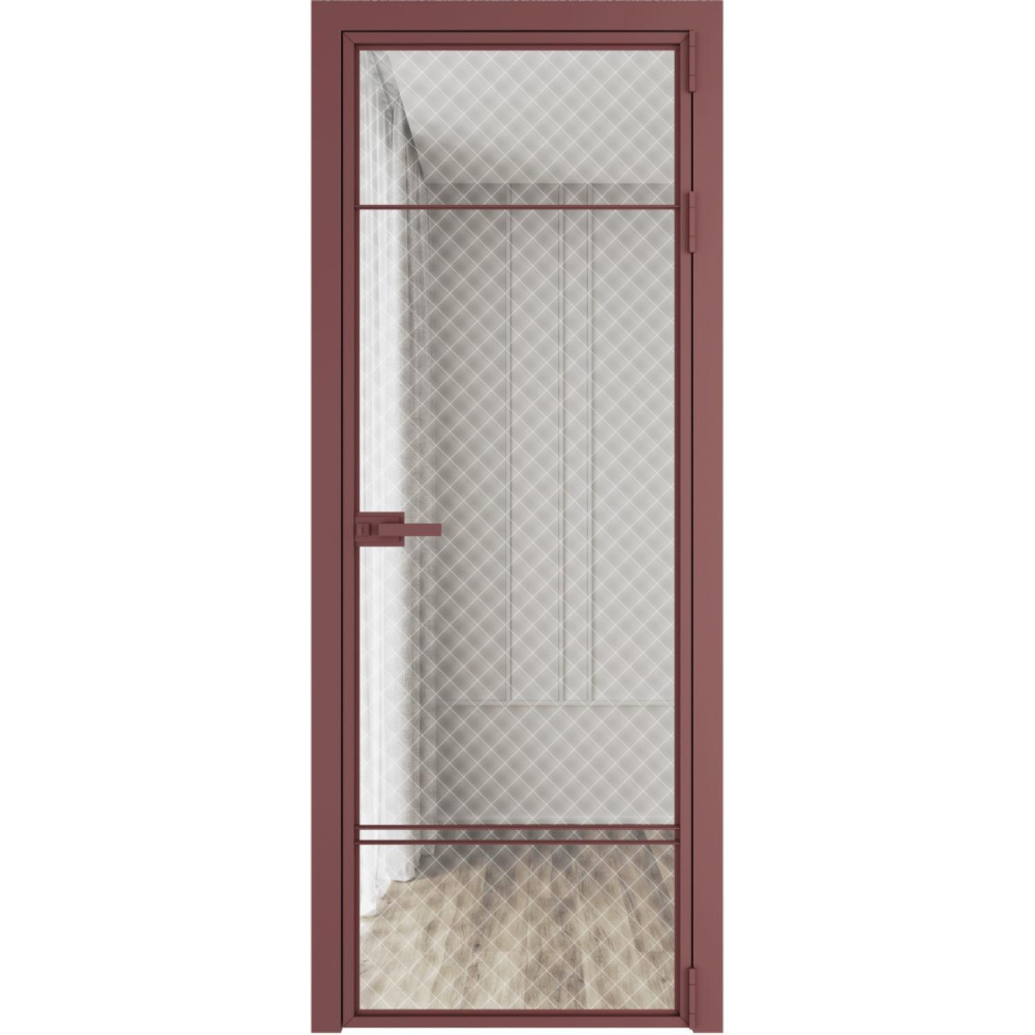 Дверь межкомнатная  алюминиевая  4 AX ProfilDoors (Красный антрацит, Ромб белый)