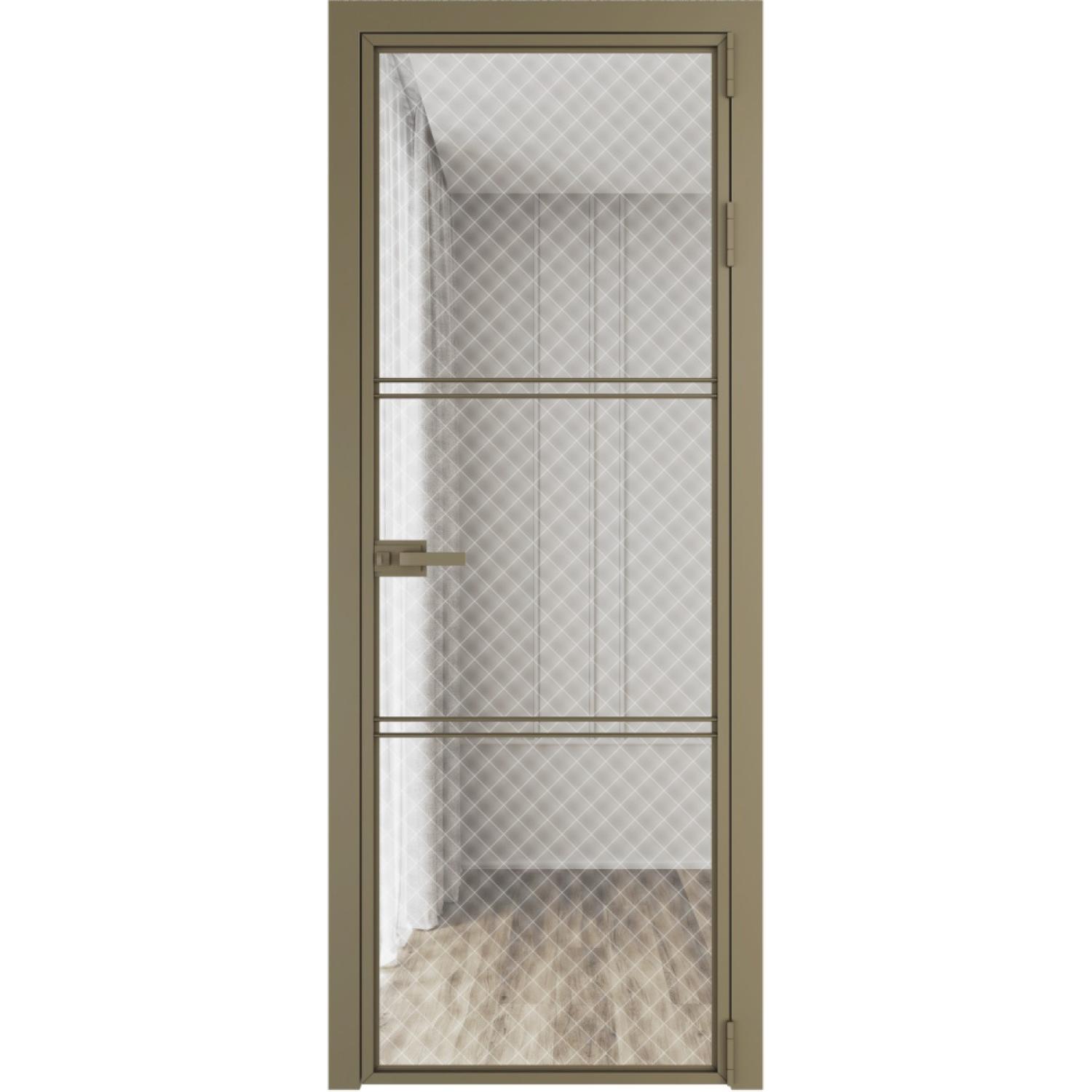 Дверь межкомнатная  алюминиевая  3 AX ProfilDoors (Шампань, Ромб белый)