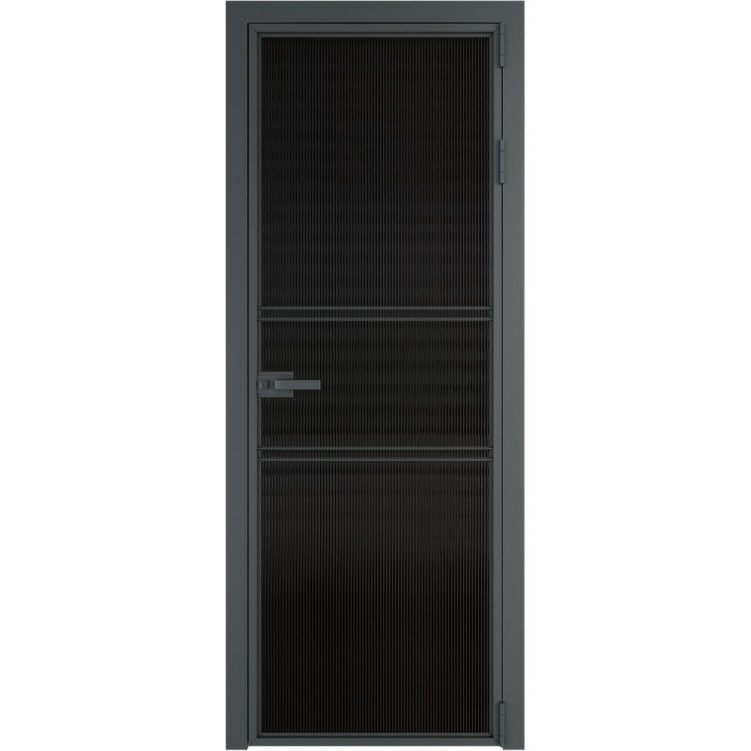 Дверь межкомнатная  алюминиевая  2 AX ProfilDoors (Серая ночь, Мору черное)