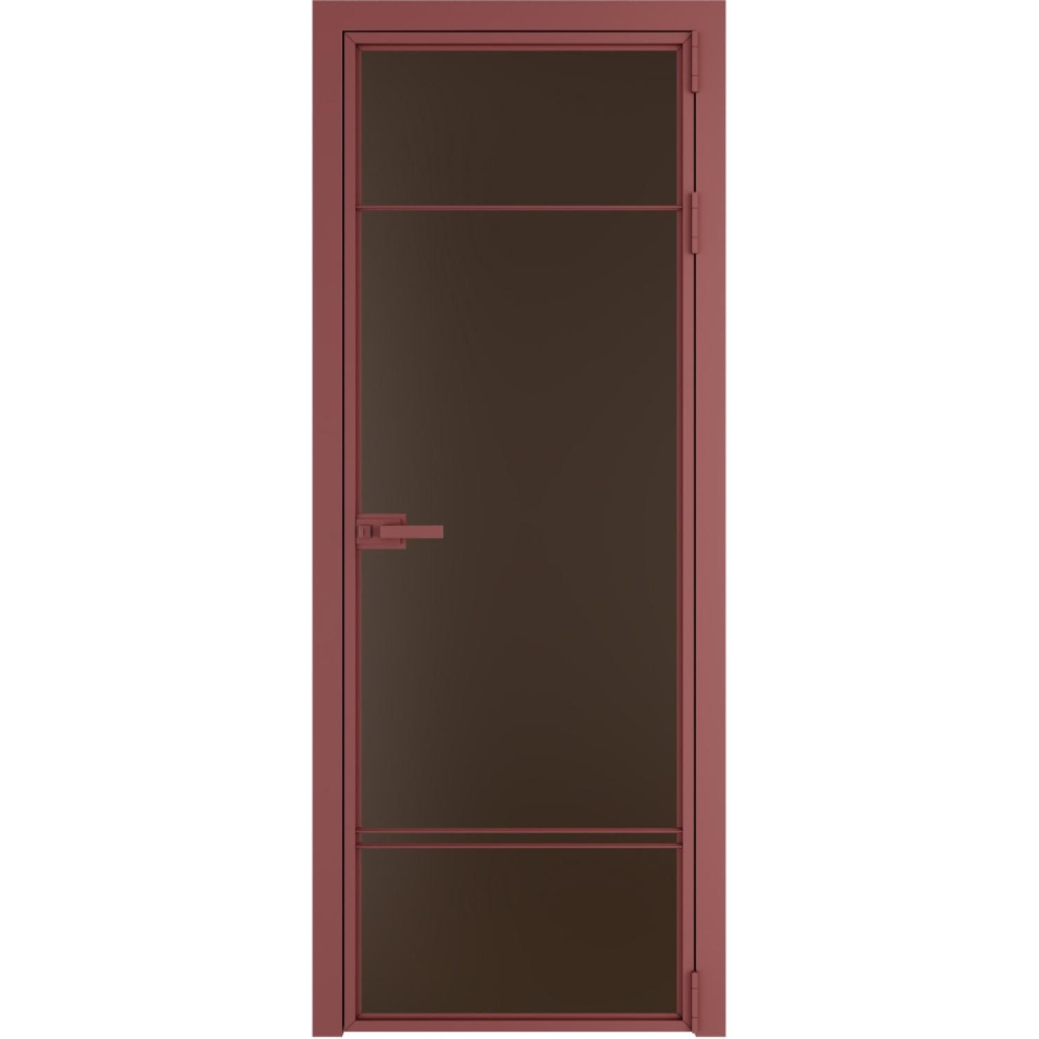 Дверь межкомнатная  алюминиевая  4 AX ProfilDoors (Красный антрацит, Монохром шоколад)