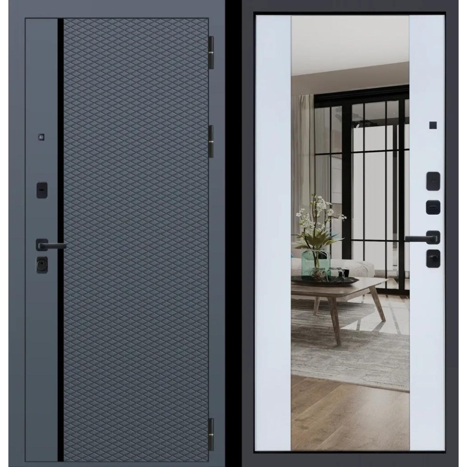 Дверь входная металлическая М100 (960*2050 L, Velluto Oscure AG 710, Velluto Bianco AG 700, Заказная)