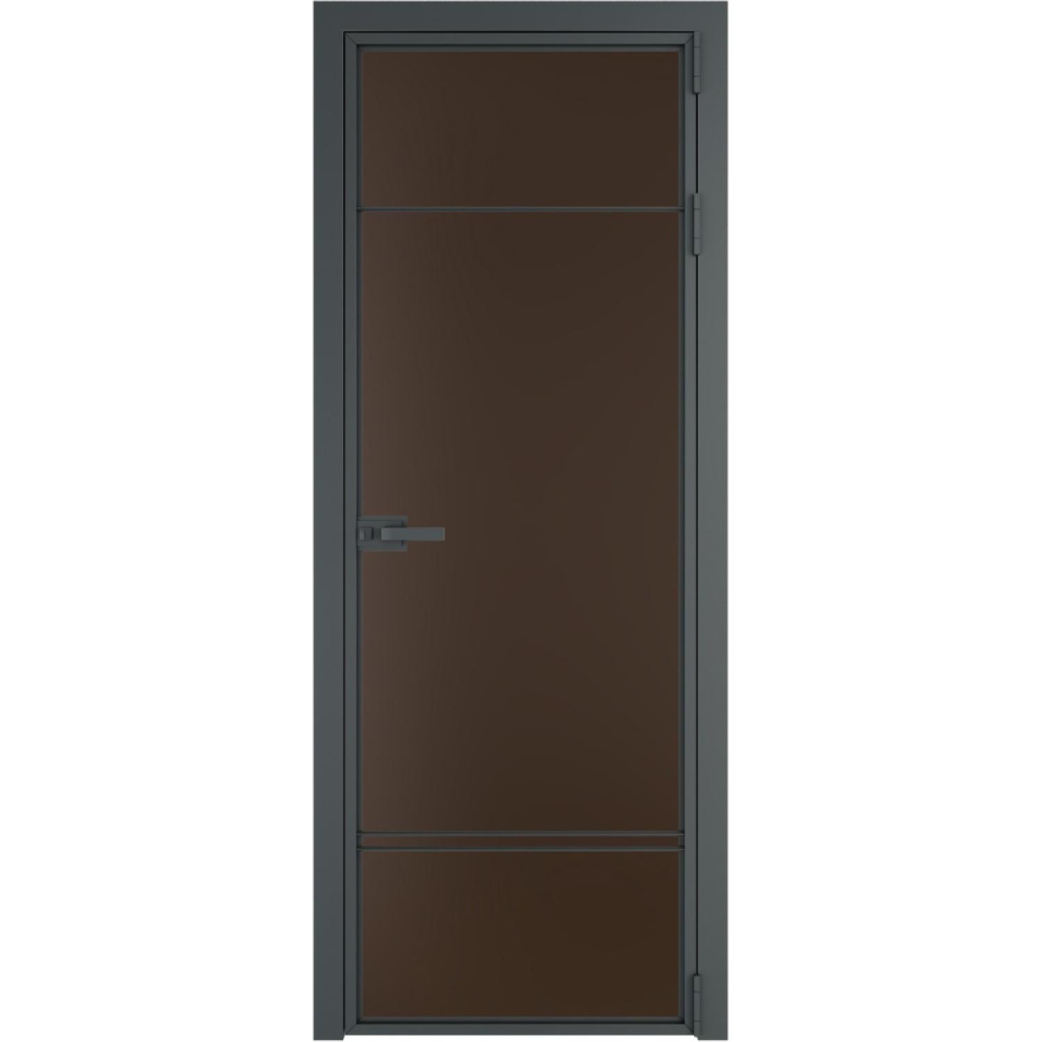 Дверь межкомнатная  алюминиевая  4 AX ProfilDoors (Серая ночь, Монохром шоколад)