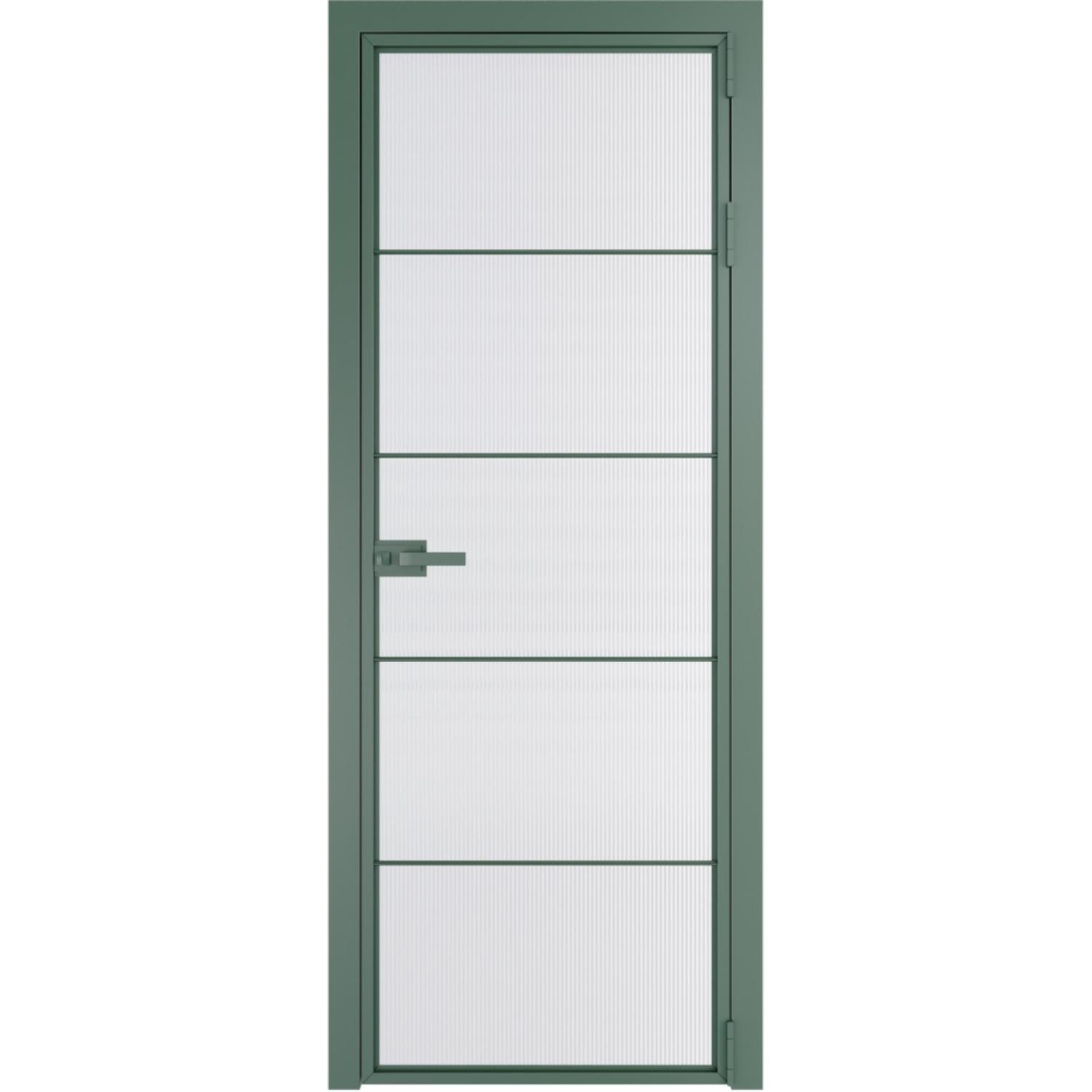 Дверь межкомнатная  алюминиевая  5 AX ProfilDoors (Зеленый воск, Мору двухстороннее белое)