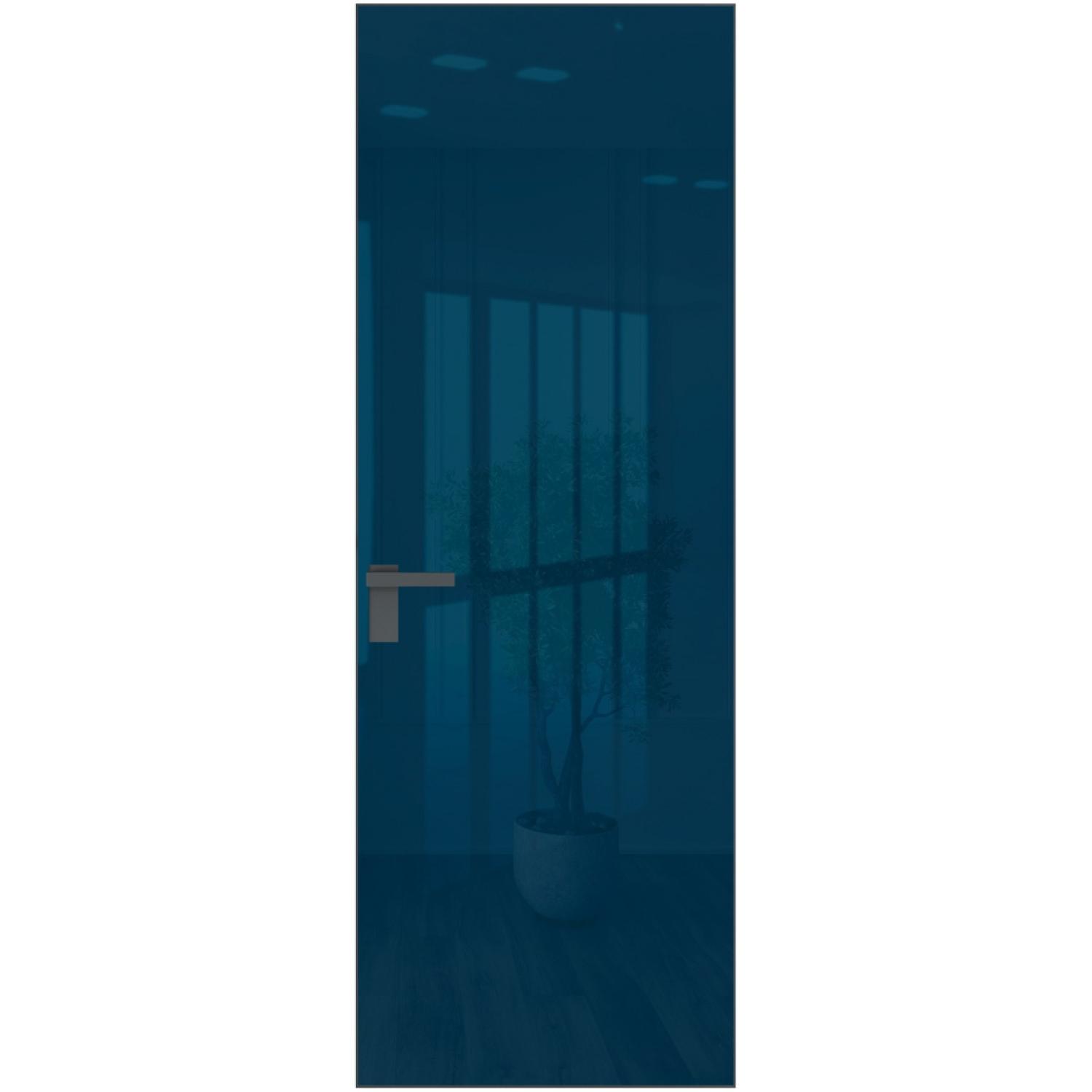 Дверь межкомнатная  алюминиевая  1 AGK (Серая ночь, Зеркало blue, Заказная)