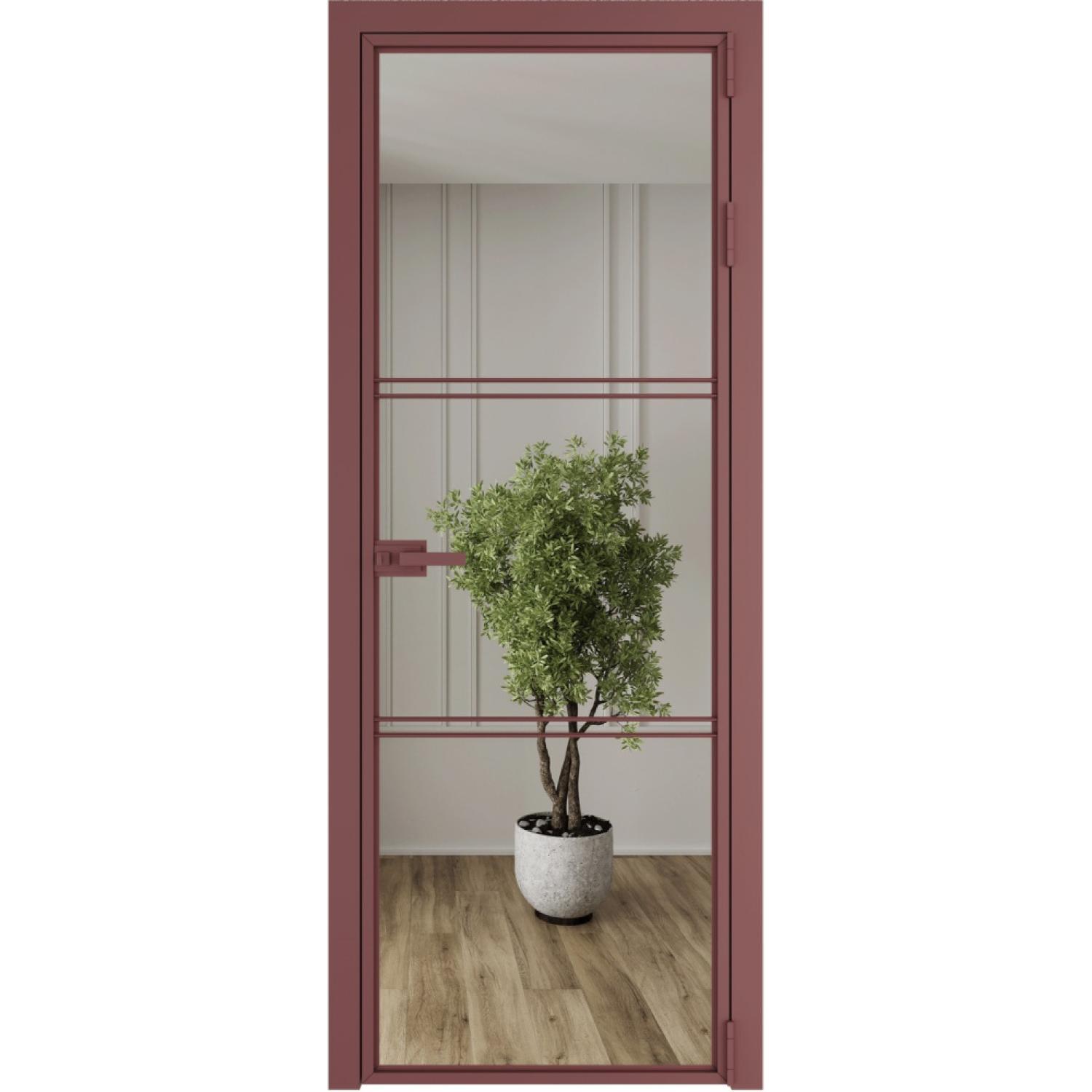 Дверь межкомнатная  алюминиевая  3 AX ProfilDoors (Красный антрацит, Зеркало)