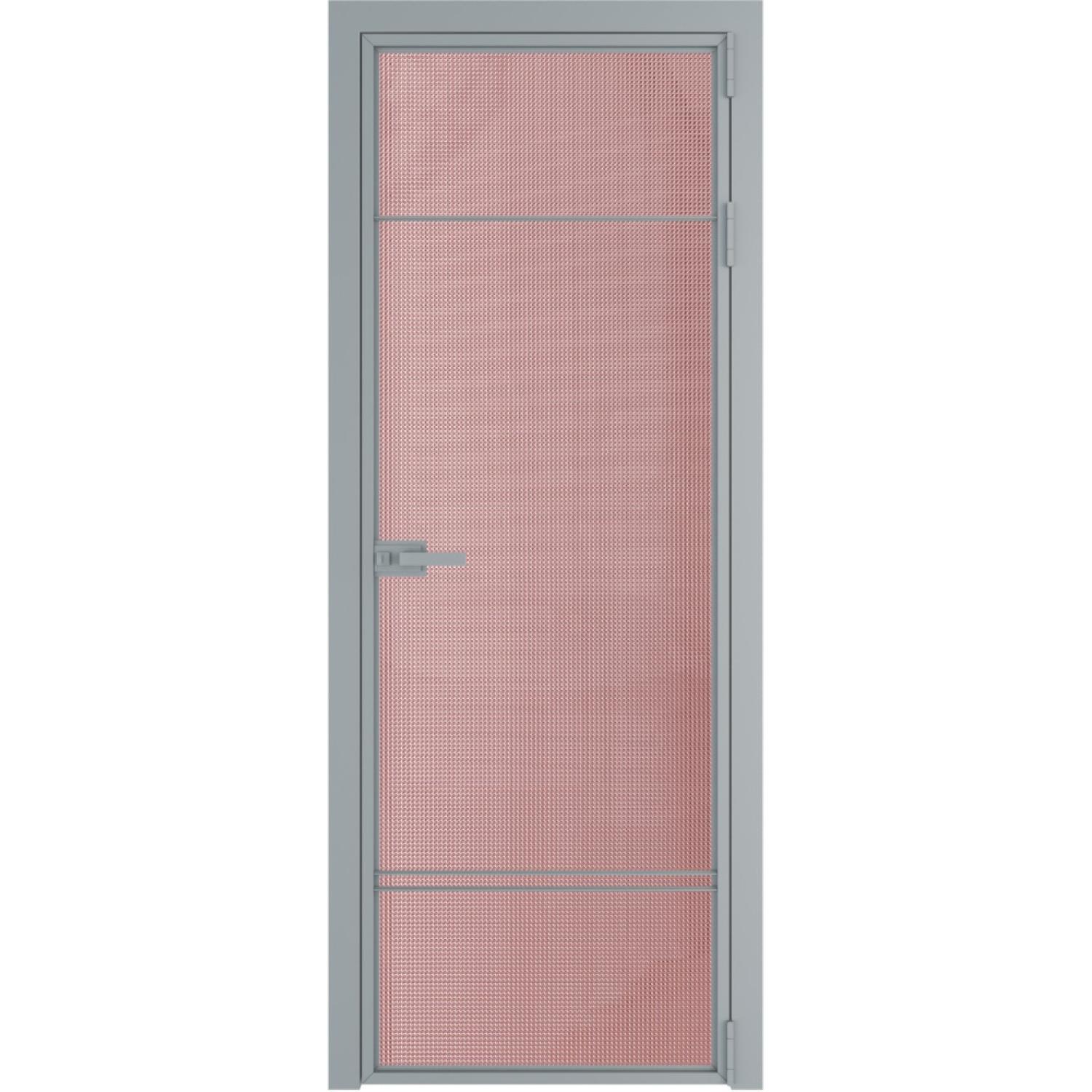Дверь межкомнатная  алюминиевая  4 AX ProfilDoors (Серебро, Кризет розовый)