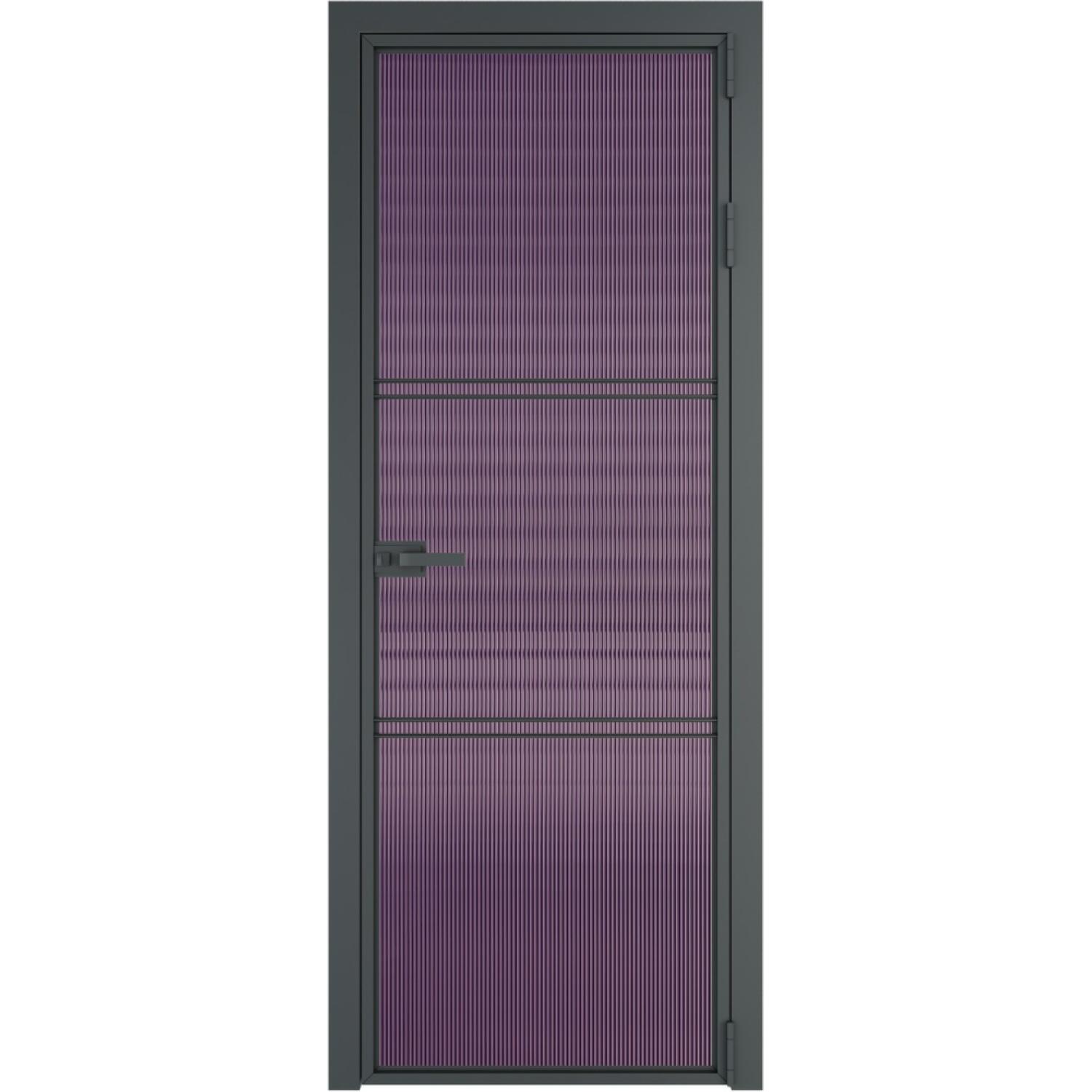 Дверь межкомнатная  алюминиевая  3 AX ProfilDoors (Серая ночь, Мору фиолетовое)