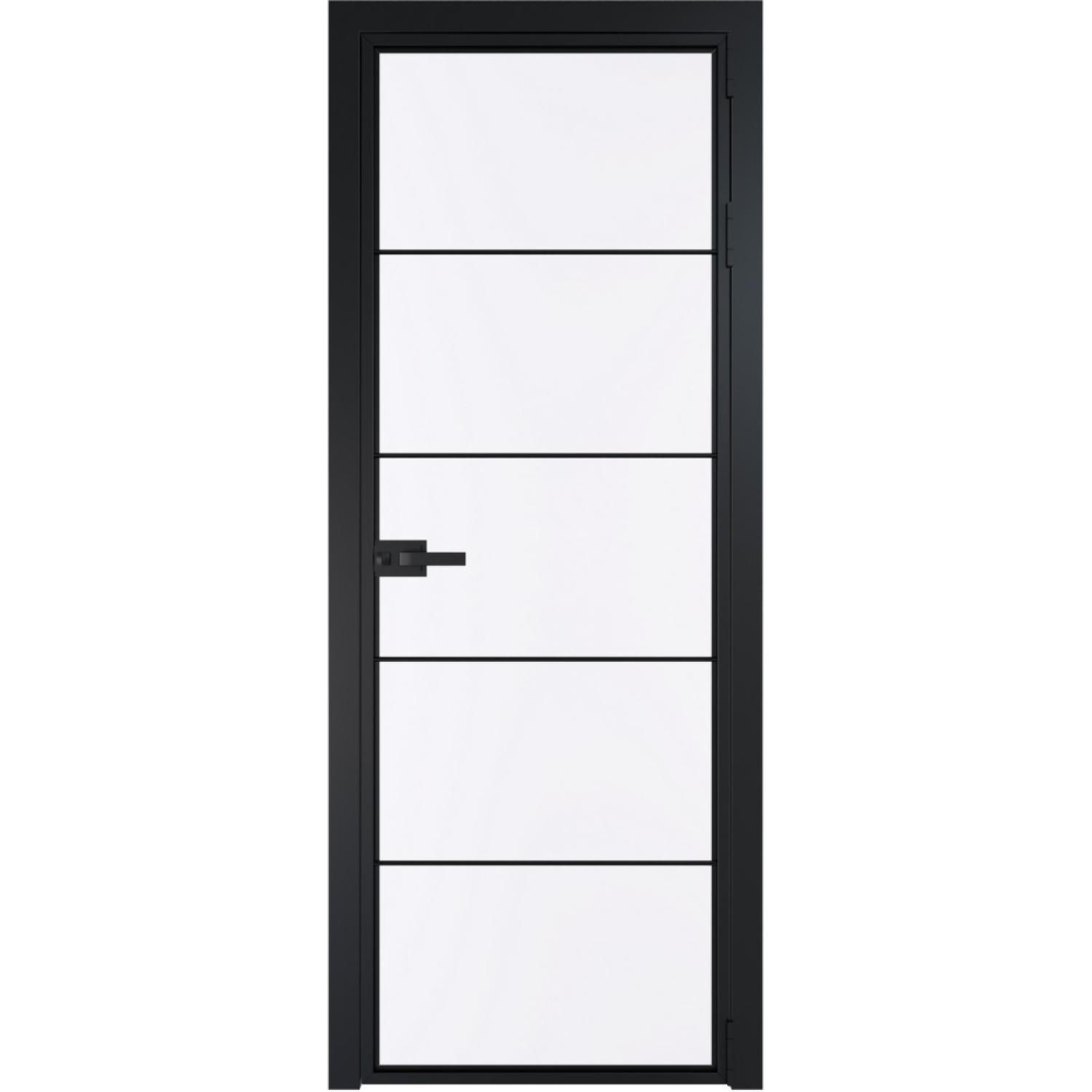Дверь межкомнатная  алюминиевая  5 AX ProfilDoors (Черный, Монохром белый просветленный)