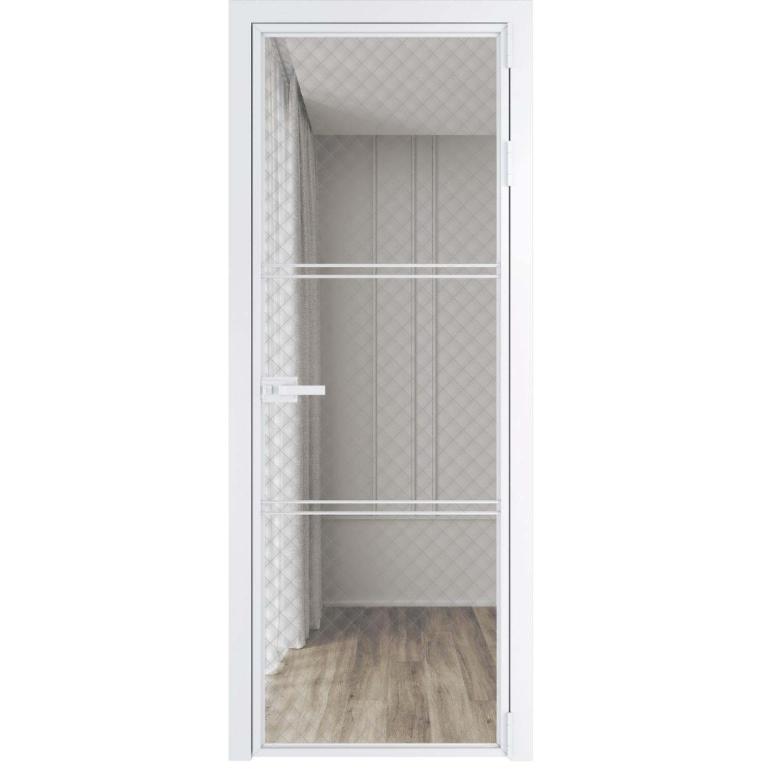 Дверь межкомнатная  алюминиевая  3 AX ProfilDoors (Вайт, Ромб серебро)