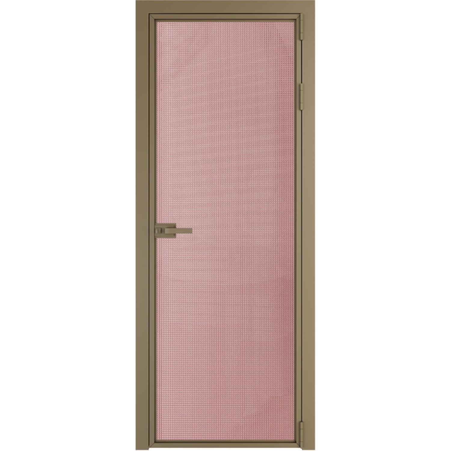 Дверь межкомнатная  алюминиевая  1 AX ProfilDoors (Шампань, Кризет розовый)