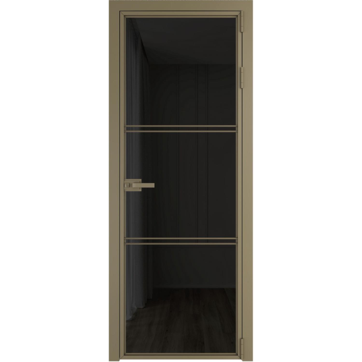 Дверь межкомнатная  алюминиевая  3 AX ProfilDoors (Шампань, Черное тонированное)