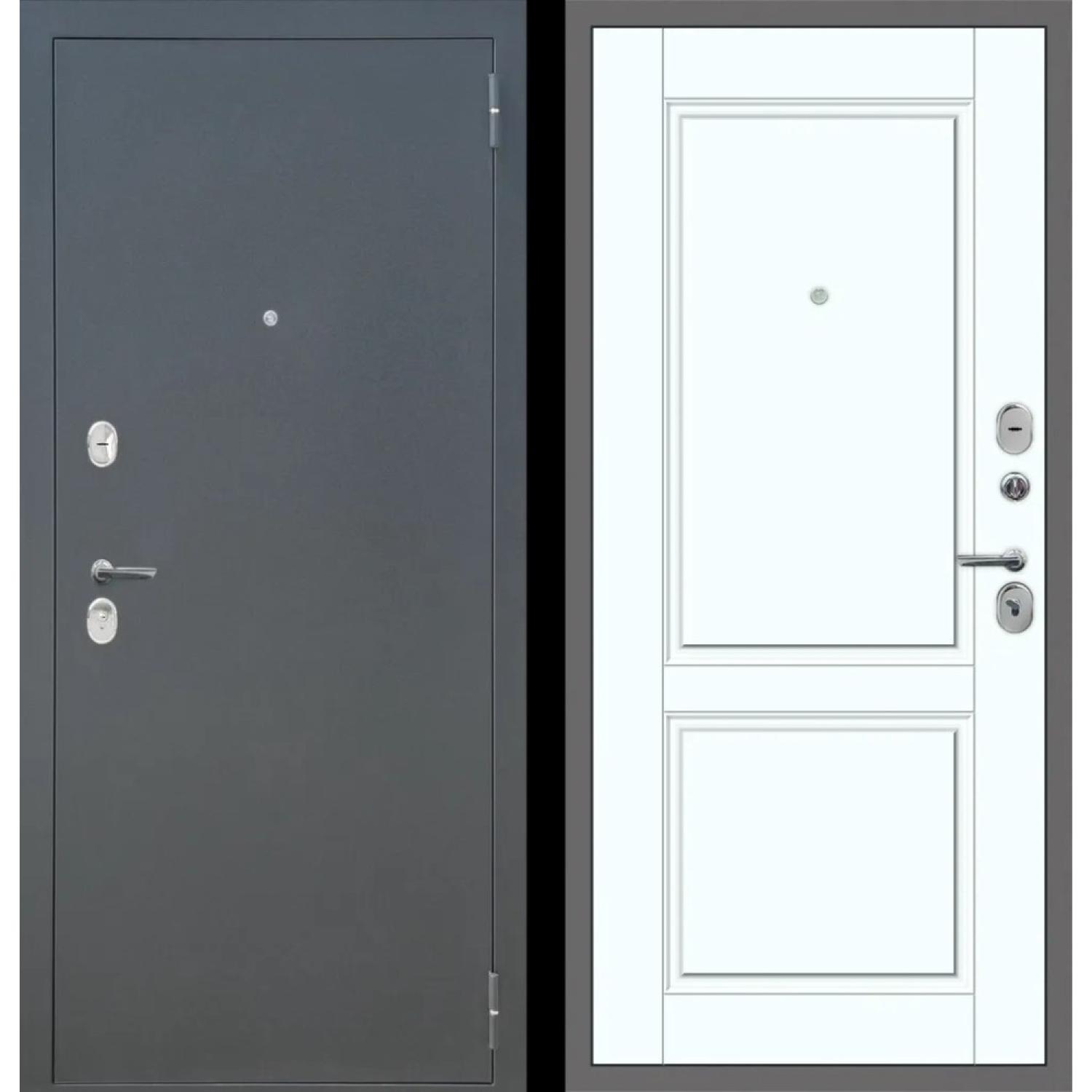 Дверь входная металлическая М3 (860*2050 R, Букле графит (Полимерно-порошковое), Velluto Bianco AG 700, Заказная)
