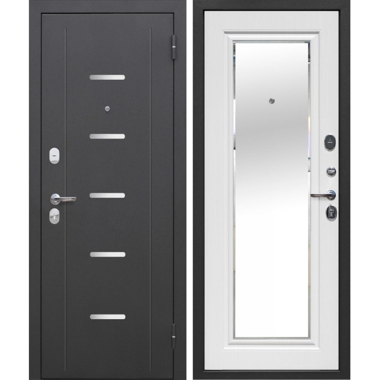 Входная дверь Гарда 10 мм Серебро Антик серебро - Бетон снежный (960*2050 L, Антик Серебро (Полимерно-порошковое), Белый ясень (ПВХ), Складская)