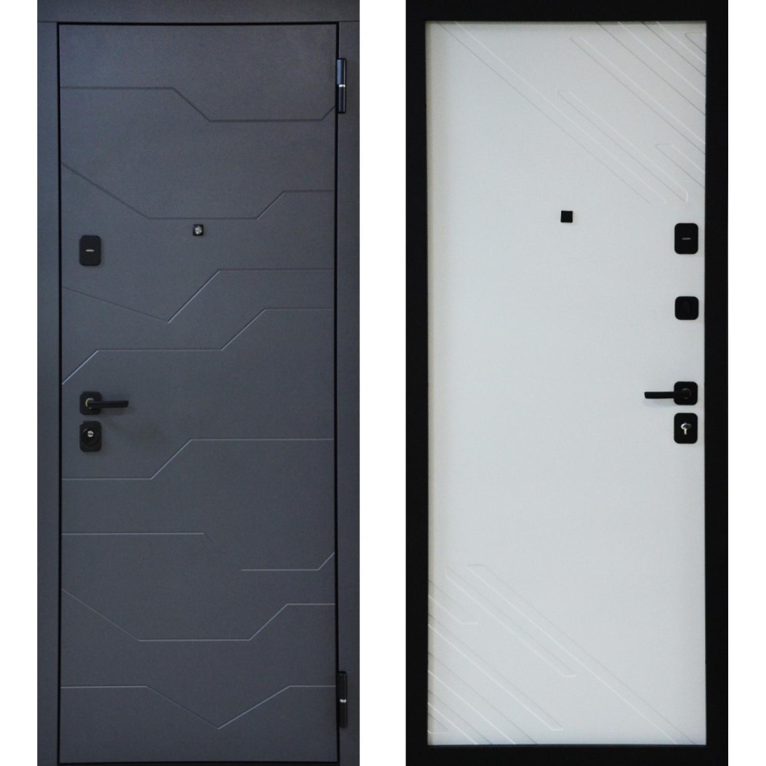 Входная дверь TR10 (960*2050 L, Грей (ПВХ), Белый  (ПВХ), Заказная)