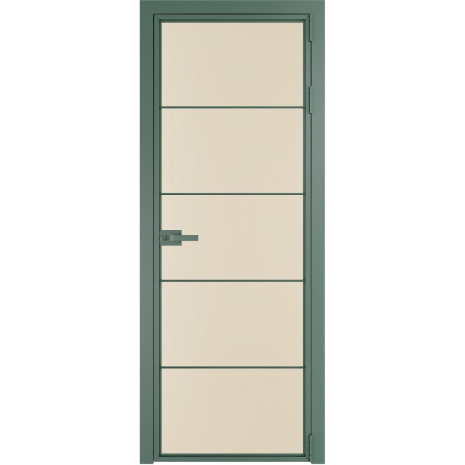 Дверь межкомнатная  алюминиевая  5 AX ProfilDoors (Зеленый воск, Монохром жемчуг)