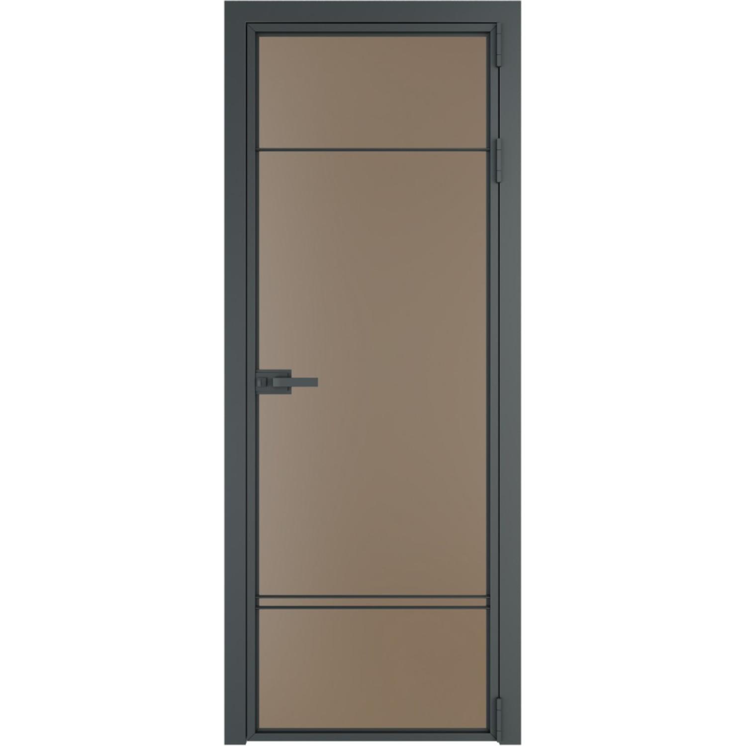 Дверь межкомнатная  алюминиевая  4 AX ProfilDoors (Серая ночь, Монохром капучино)