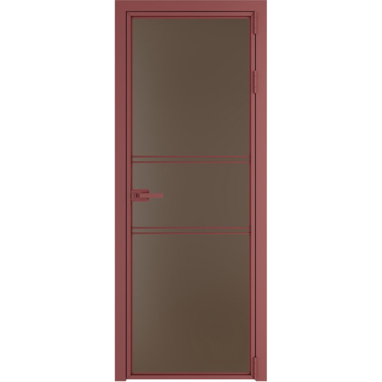 Дверь межкомнатная  алюминиевая  2 AX ProfilDoors (Красный антрацит, Монохром гляссе)