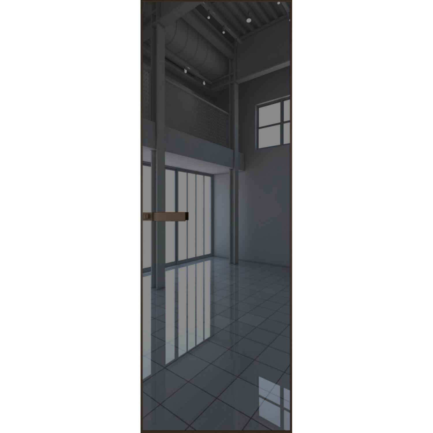 Дверь межкомнатная  алюминиевая  1 AGN (Деорэ, Зеркало grey)