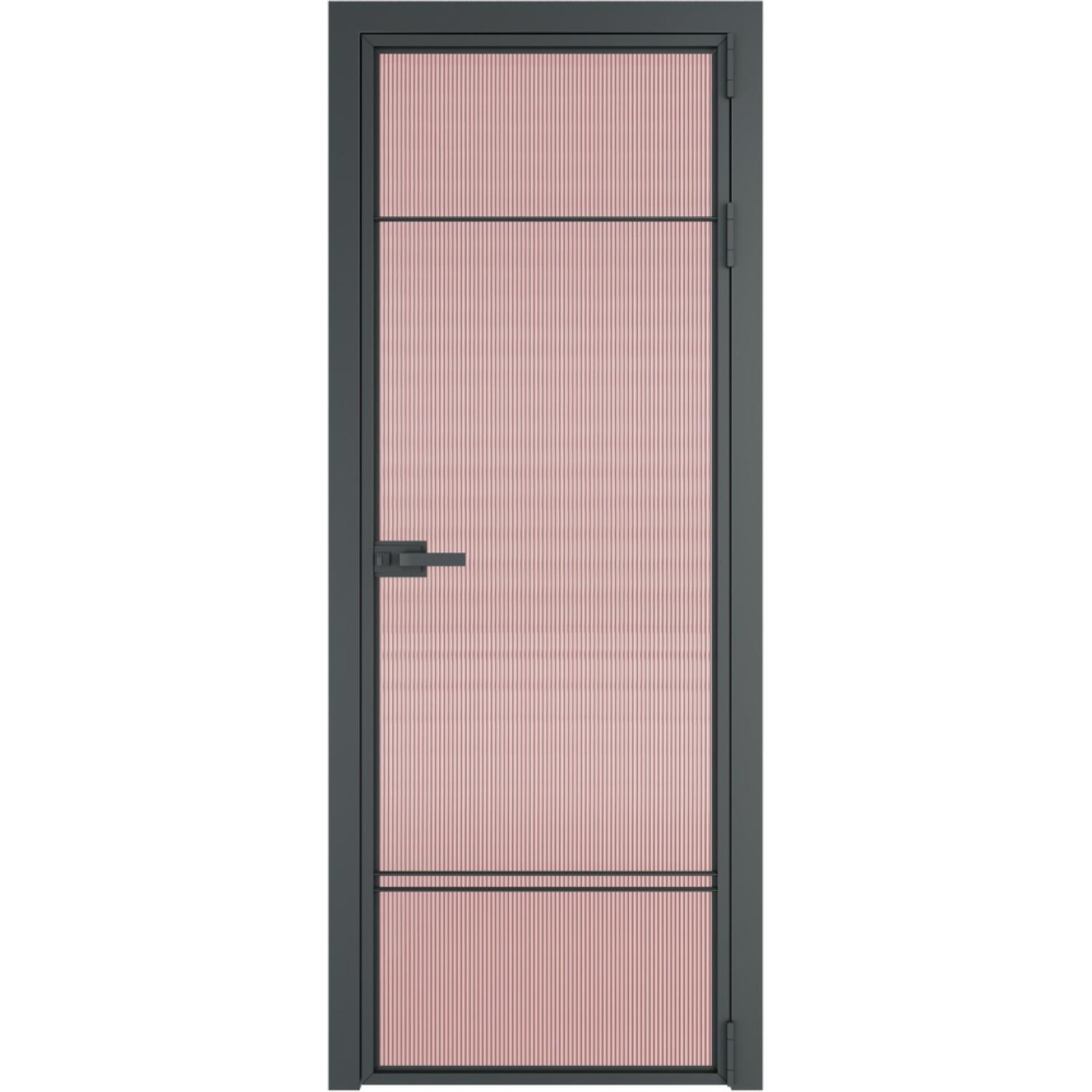 Дверь межкомнатная  алюминиевая  4 AX ProfilDoors (Серая ночь, Мору розовое)