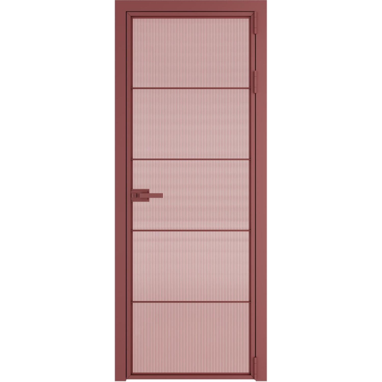 Дверь межкомнатная  алюминиевая  5 AX ProfilDoors (Красный антрацит, Мору розовое)