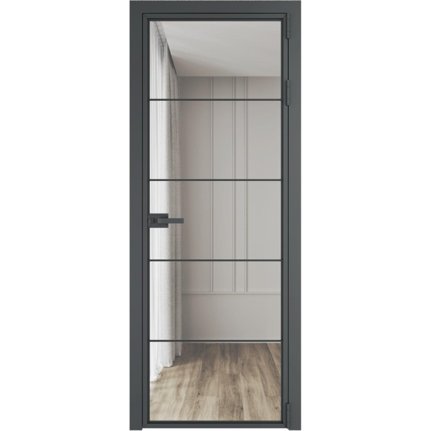 Дверь межкомнатная  алюминиевая  5 AX ProfilDoors (Серая ночь, Прозрачное)